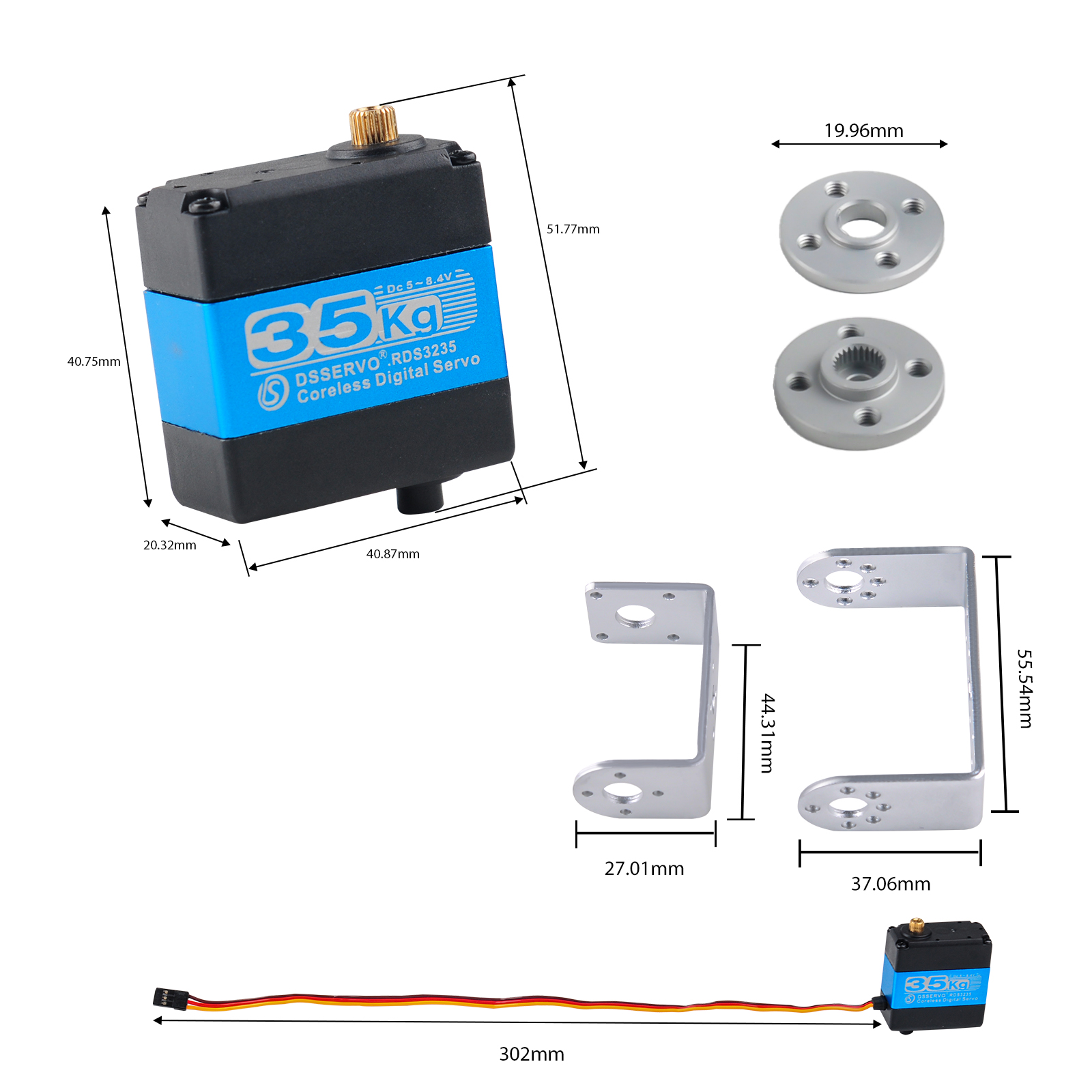 RDS3235 Digital Servo 35KG Cor - Servo Bracket review and price